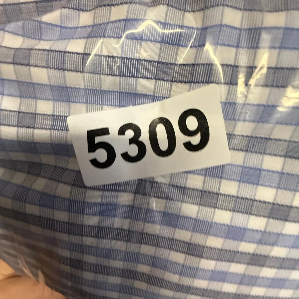 UNTUCKit Mens X Large Plaid Button Down‎ Long Sleeve Shirt Blue White